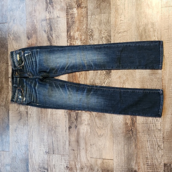 Buckle Denim - Buckle Black premium women's dark blue denim jeans size 25x34 Straight Leg